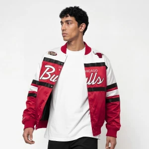 NBA Chicago Bulls Team Color Head Coach Light Weight Satin Jacket Mitchell & Ness