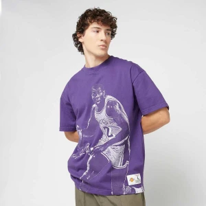 Mitchell & Ness NBA LA Lakers Ultimate Player Vintage Logo Tee Magic Johnson mężczyźni T-Shirty i Polo fioletowy rozmiar Odzież