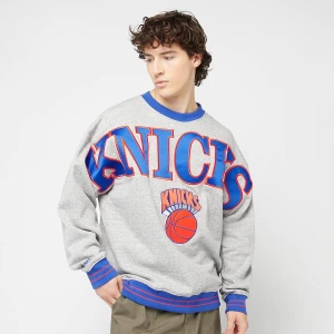 NBA New York Knicks Full Field Satin Fleece Crew, markiMitchell & Ness, Bluzy, w kolorze szary, rozmiar: