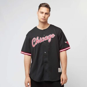 Mitchell & Ness NBA On the Clock Mesh Button Front Vintage Logo Chicago Bulls mężczyźni Jerseys czarny rozmiar Odzież