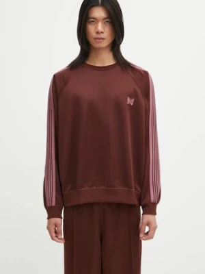 Needles bluza Track Crew Neck męska kolor brązowy gładka RW315