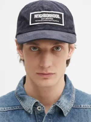 NEIGHBORHOOD czapka z daszkiem bawełniana Corduroy Dad Cap kolor granatowy z aplikacją 242YGNH.HT04