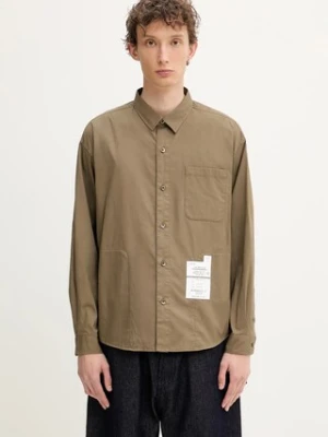 NEIGHBORHOOD koszula bawełniana Plain Shirt Ls męska kolor brązowy regular z kołnierzykiem klasycznym 251SPNH.SHM03