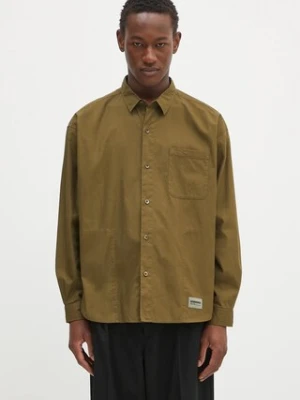 NEIGHBORHOOD koszula bawełniana Plain Shirt Ls męska kolor zielony regular z kołnierzykiem klasycznym 242SPNH.SHM02