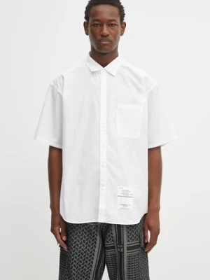 NEIGHBORHOOD koszula bawełniana trad shirt ss męska kolor biały relaxed z kołnierzykiem klasycznym 251SPNH-SHM02