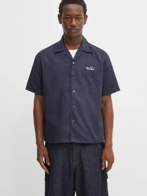 NEIGHBORHOOD koszula solid-color hawaiian shirt ss męska kolor granatowy regular 251TSNH-SHM07