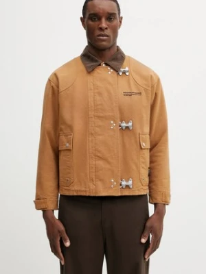 NEIGHBORHOOD kurtka bawełniana FIREMAN kolor brązowy przejściowa oversize 252AQNH.JKM02