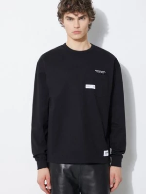 NEIGHBORHOOD longsleeve bawełniany Classic-P Crewneck kolor czarny z aplikacją 241FPNH.CSM05