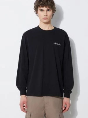 NEIGHBORHOOD longsleeve bawełniany kolor czarny gładki 241PCNH.LT03