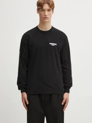 NEIGHBORHOOD longsleeve bawełniany nh. tee ls-1 kolor czarny z nadrukiem 251PCNH.LT01