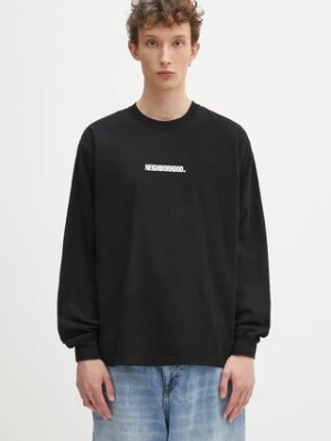 NEIGHBORHOOD longsleeve bawełniany NH . Tee LS-3 kolor czarny z nadrukiem 242PCNH.LT03