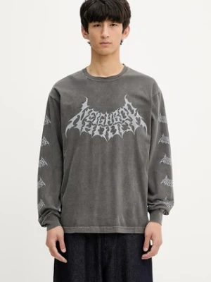 NEIGHBORHOOD longsleeve bawełniany Nh . Tee Ls-4 kolor szary z nadrukiem 251PCNH.LT04