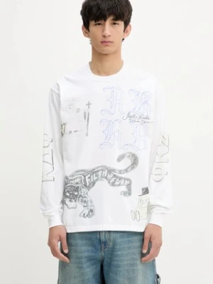 NEIGHBORHOOD longsleeve bawełniany NH . TEE LS-9 kolor biały wzorzysty 251PCNH-LT09