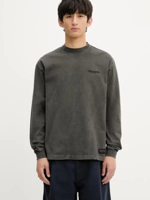 NEIGHBORHOOD longsleeve bawełniany Pigment Dyed Crewneck Ls męska kolor szary 251FPNH.CSM12