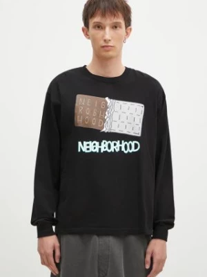 NEIGHBORHOOD longsleeve bawełniany Tee Longsleeve-13 kolor czarny z nadrukiem 242PCNH.LT18