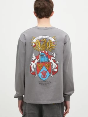 NEIGHBORHOOD longsleeve bawełniany Tee Longsleeve-13 kolor szary z nadrukiem 242PCNH.LT13