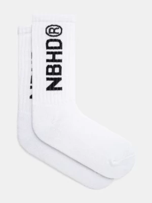 NEIGHBORHOOD skarpetki Nbhd Logo Socks męskie kolor biały 242WINH.UWM02