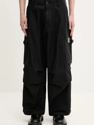 NEIGHBORHOOD spodnie bawełniane Wide Cargo Pants męskie kolor czarny w fasonie cargo 251SPNH.PTM06