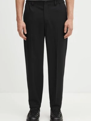 NEIGHBORHOOD spodnie z dodatkiem wełny TAPERED SILHOUETTE męskie kolor czarny proste 252ZANH.PTM03