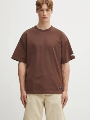 NEIGHBORHOOD t-shirt bawełniany classic crewneck męski kolor brązowy gładki 251FPNH.CSM04