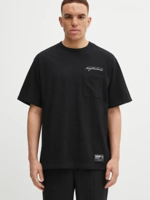 NEIGHBORHOOD t-shirt bawełniany HEATHER FABRIC męski kolor czarny z nadrukiem 252UWNH.CSM10