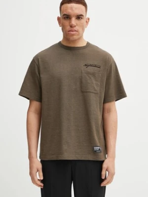 NEIGHBORHOOD t-shirt bawełniany HEATHER FABRIC męski kolor zielony z nadrukiem 252UWNH.CSM10