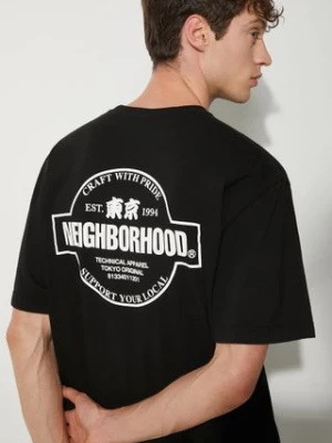 NEIGHBORHOOD t-shirt bawełniany NH . Tee męski kolor czarny z nadrukiem 241PCNH.ST04