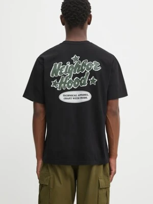 NEIGHBORHOOD t-shirt bawełniany nh . tee ss-12 męski kolor czarny z nadrukiem 251PCNH-ST12