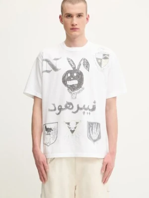 NEIGHBORHOOD t-shirt bawełniany NH . TEE SS-17 męski kolor biały z nadrukiem 251PCNH-ST17