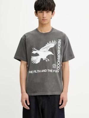 NEIGHBORHOOD t-shirt bawełniany NH . TEE SS-5 męski kolor szary z nadrukiem 251PCNH-ST05
