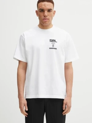 NEIGHBORHOOD t-shirt bawełniany SRL . TEE SS-1 męski kolor biały z nadrukiem 252PCNH.ST18