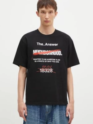 NEIGHBORHOOD t-shirt bawełniany Tee SS-13 męski kolor czarny z nadrukiem 242PCNH.ST13