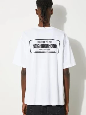 NEIGHBORHOOD t-shirt Tee SS-1 męski kolor biały gładki 241PCNH.ST01