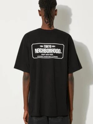 NEIGHBORHOOD t-shirt Tee SS-1 męski kolor czarny gładki 241PCNH.ST01