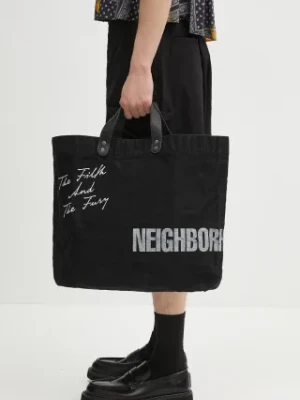 NEIGHBORHOOD torba Washed Canvas Tote Bag kolor czarny 242TQNH.CG01