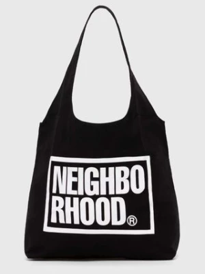 NEIGHBORHOOD torebka bawełniana ID Tote Bag-M kolor czarny 241MYNH.CG01