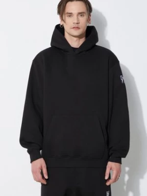 Neil Barrett bluza Easy Drop Shoulder Double Bolts Hoodie męska kolor czarny z kapturem gładka MY72212R-Y514-001N