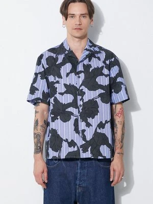 Neil Barrett koszula bawełniana Boxy Bold Flowers Print Short Sleeve Shirt męska kolor niebieski regular MY60214A-Y059-765N