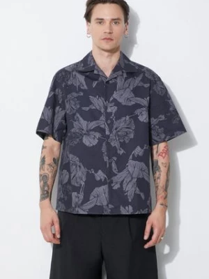 Neil Barrett koszula bawełniana Boxy Bold Flowers Print Short Sleeve Shirt męska kolor szary regular MY60214A-Y059-763N