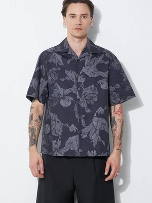 Neil Barrett koszula bawełniana Boxy Bold Flowers Print Short Sleeve Shirt męska kolor szary regular MY60214A-Y059-763N