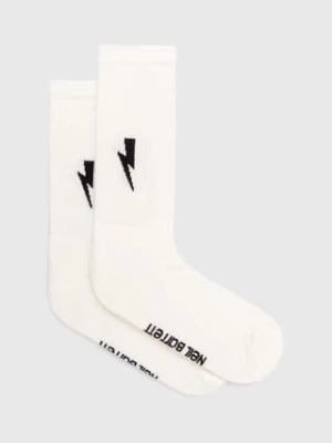 Neil Barrett skarpetki Bolt Cotton Skate Socks męskie kolor biały MY77116A-Y9400-526N