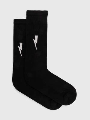 Neil Barrett skarpetki Bolt Cotton Skate Socks męskie kolor czarny MY77116A-Y9400-524N