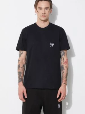 Neil Barrett t-shirt bawełniany Slim Double Bolt męski kolor czarny z aplikacją MY70218R-Y523-001N