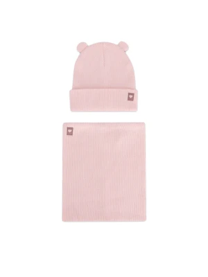 Nelli Blu Komplet czapka i komin 7KF-001-AW24 Różowy