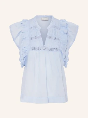 Neo Noir Bluzka Bez Rękawów Jayla Z Koronką I Falbankami blau