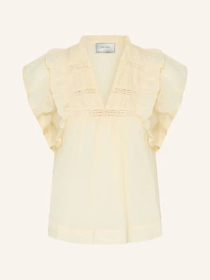 Neo Noir Bluzka Bez Rękawów Jayla Z Koronką I Falbankami gelb
