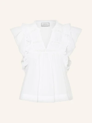 Neo Noir Bluzka Bez Rękawów Jayla Z Koronką I Falbankami weiss