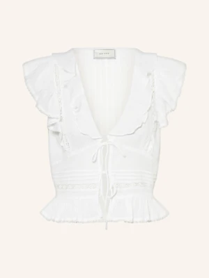 Neo Noir Bluzka Bez Rękawów Petali Z Wolantami weiss
