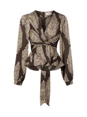Neo Noir Bluzka damska - Rista Paisley Kobiety brązowy wzorzysty,