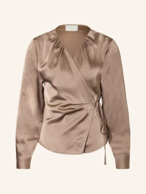 Neo Noir Bluzka Kopertowa Caprina Z Satyny beige